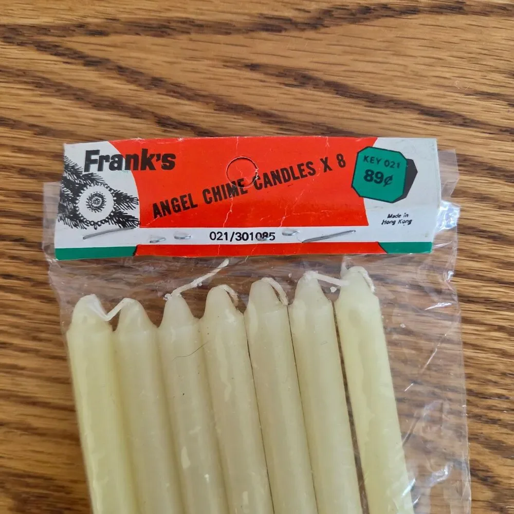 Vintage Frank's Angel Chime Candles White 7-Pack Made in Hong Kong New Old Stock